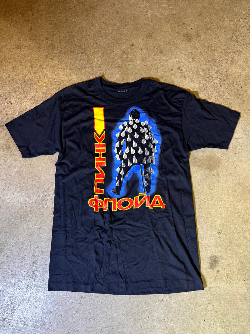 89 Rare Pink Floyd Russian Tour Tee-L