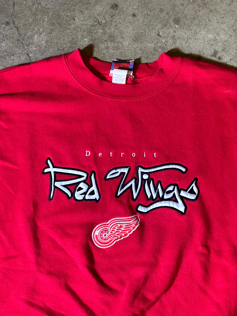 90s Stitched Detroit Red Wings Crewneck-XL