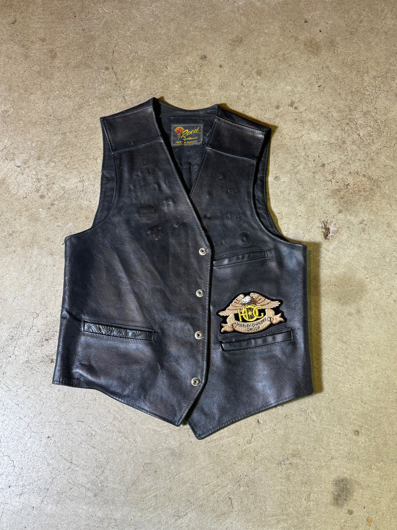 80s Harley Davidson Leather Vest-L