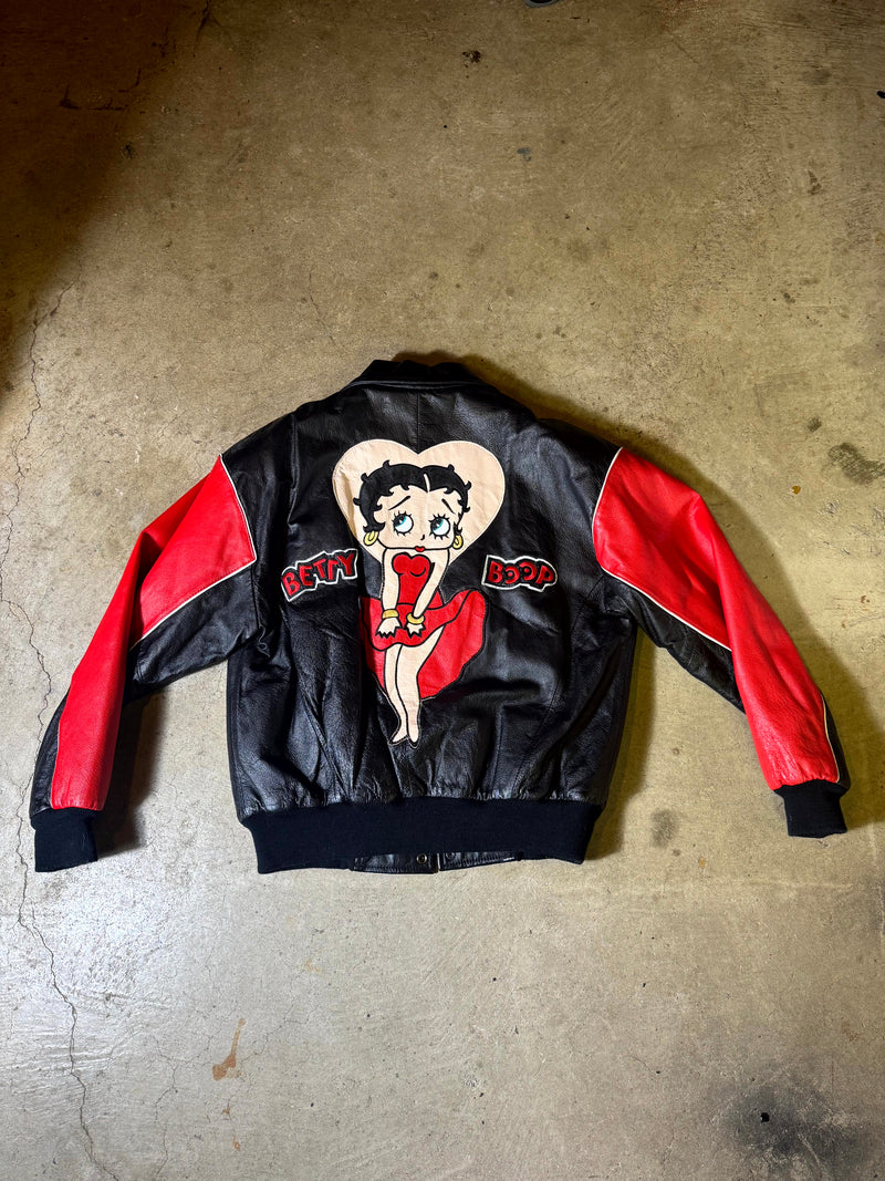 90s Betty Boop  Leather Jacket-S