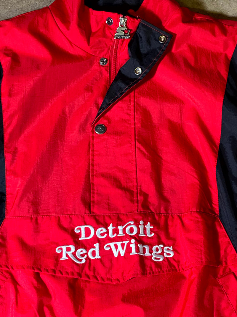 90s Starter Detroit Red Wings Quarter zip windbreaker-L